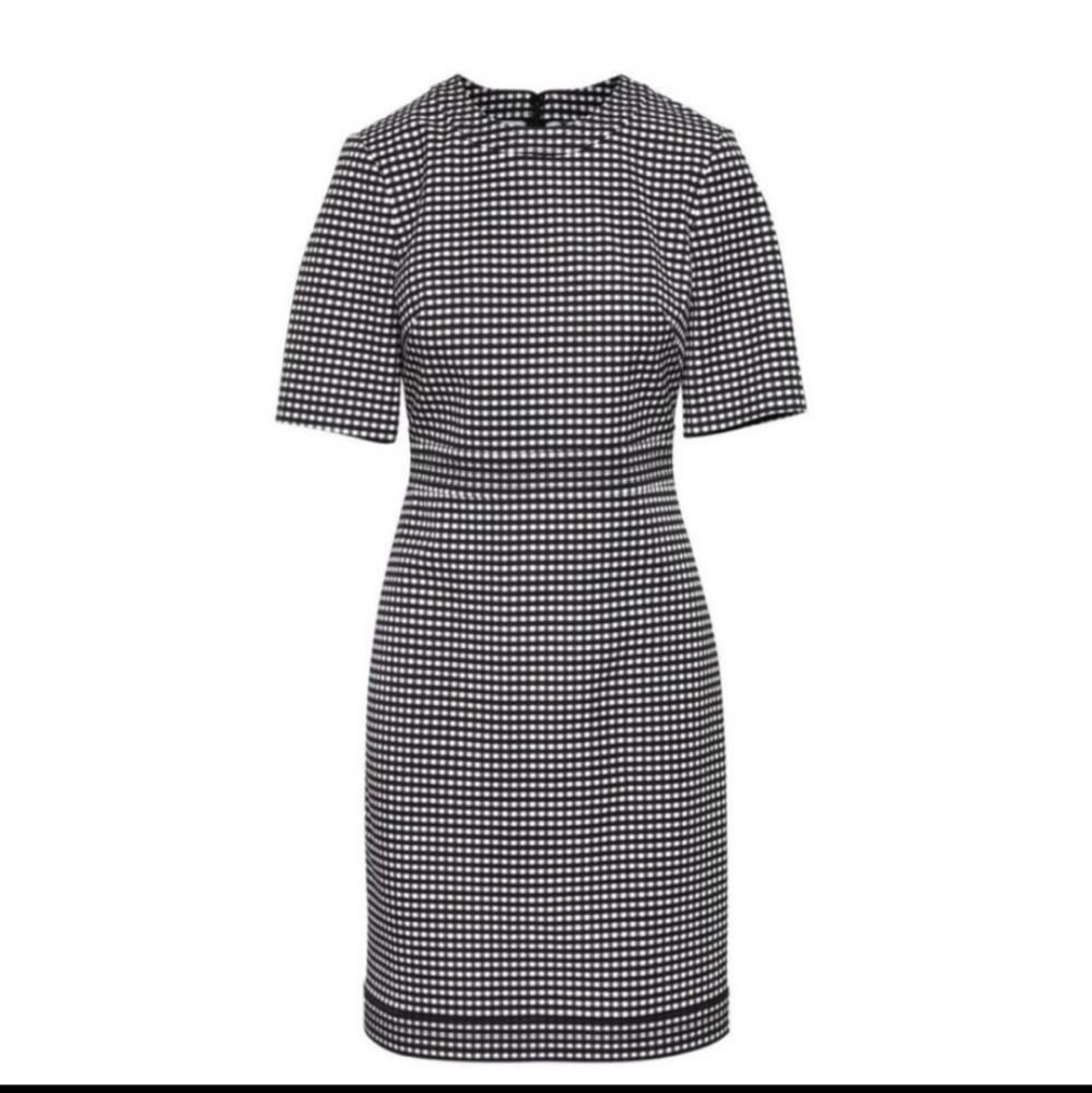 BANANA REPUBLIC Black and White Gingham Sheath Dress Size 4